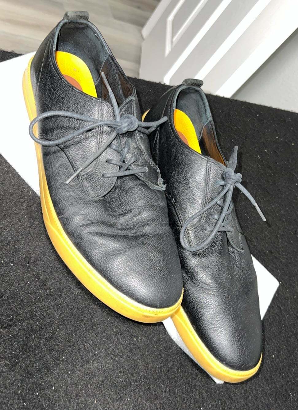 Clae Ellington Black Leather Shoes CLA01246 US Men's Size 13 Vintage USA